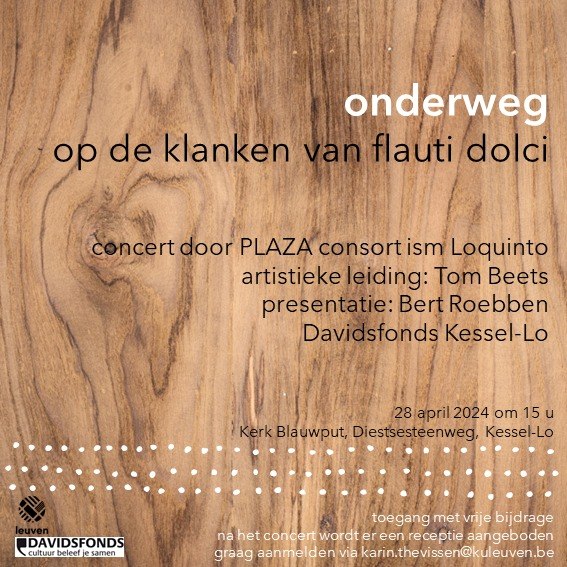 Affiche concert Onderweg op de klanken van flauto dolci.